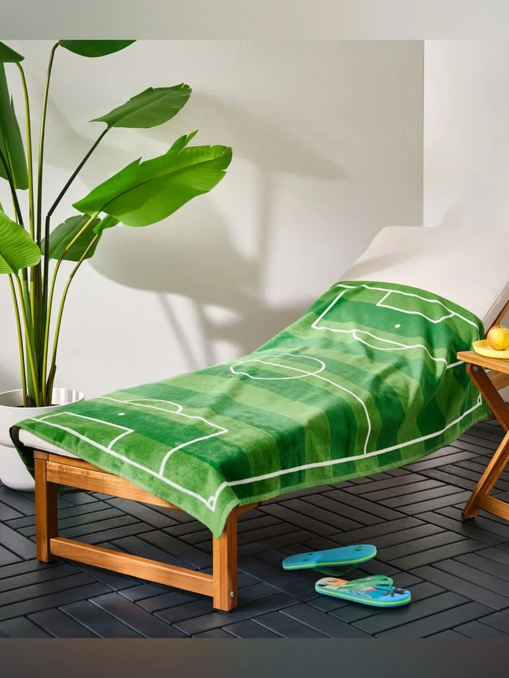 Limited Edition Football Pitch Bath Sheet - Green Soccer Field Print